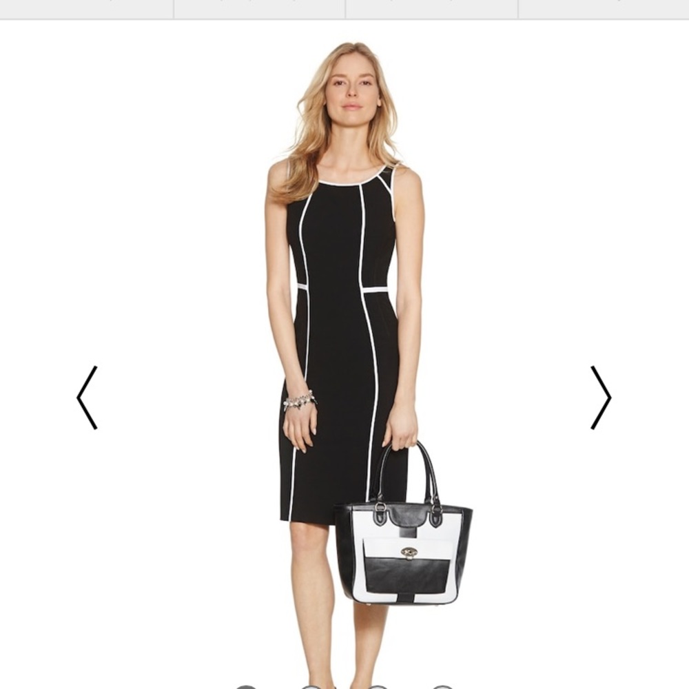 Size00 White House Black Market Piped Sheath Dress